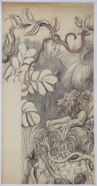 Poncif de la fresque réalisée pour le salon Afrique par Louis Bouquet