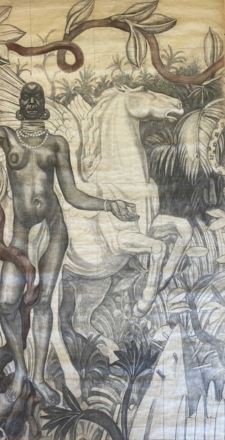 Poncif de la fresque du salon Afrique par Louis Bouquet
