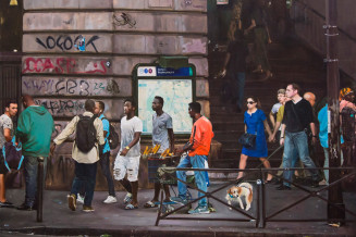 Bilal Hamdad, Rive droite, 2021, huile sur toile