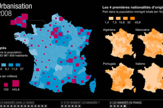 Urbanisation - 2008 © Atelier de cartographie de Sciences Po : Marie-Françoise Durand, Benoît Martin, Patrice Mitrano 