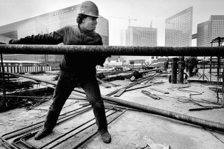 Chantier de la Grande arche de la Défense, 1988