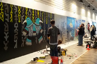 Photo de la fresque des Street artistes de Quai 36 lors de la journée #ChangerdeRegard