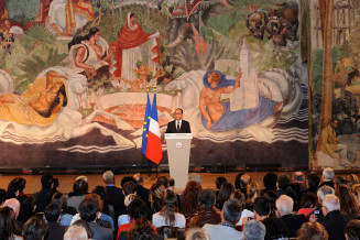Discours d'inauguration du musée national de l'histoire de l'immigration le 15 décembre 2014. Photo : Farida Brechemier