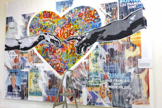 La fresque de Jisbar. Palais de la Porte Dorée, mars 2016 © Musée national de l'histoire de l'immigration