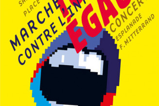 Alain LE QUERNEC, Tous égaux. Marche contre l'intolérance, reproduction, 100 x 70 cm