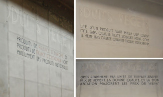 Inscriptions dans la salle des dioramas © DR