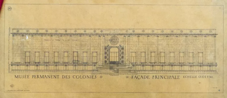 5 août 1927, façade principale du Palais de la Porte Dorée, par Albert Laprade