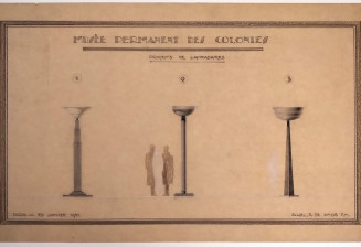 Croquis d’études lampadaire Raymond Subes, Archives CAPA 6 IFA 14