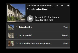Capture du site de la page consacrée au podcasts