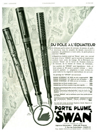 Publicité stylo « SWAN », ©authenticpubs, 2013