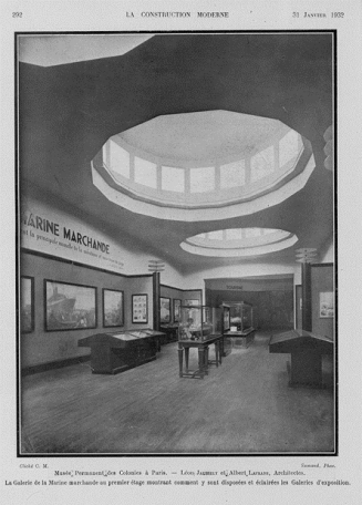 La construction moderne, 1932, présentation de la galerie marine marchande