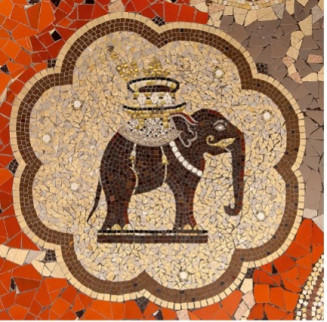 Mosaïques éléphant dans le forum