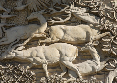 Représentation d'antilopes sur le bas-relief